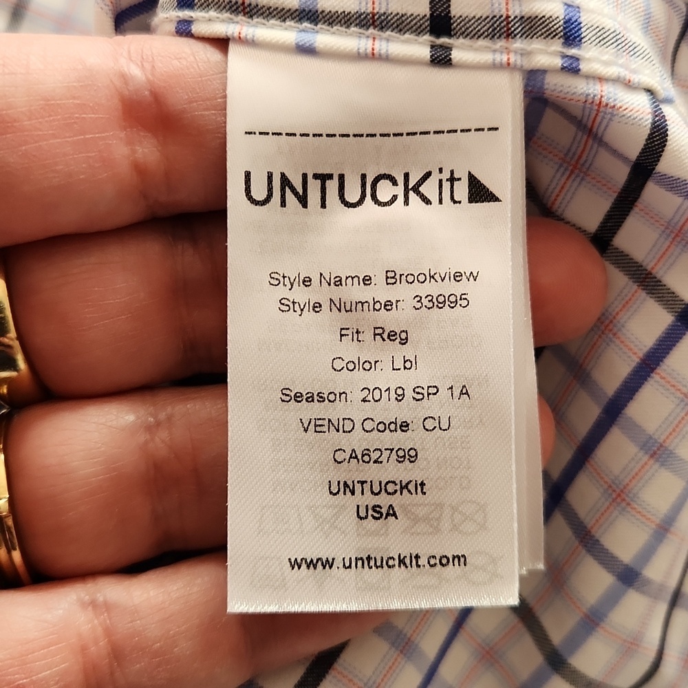 UNTUCKit Button Down Dress Shirt Size Medium - Picture 8 of 12